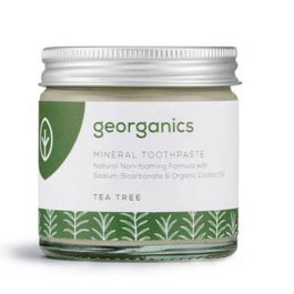 GEORGANICS Dentífrico Mineral Árbol de Té Crema 60ml, Sin Flúor, Vegano, Orgánico