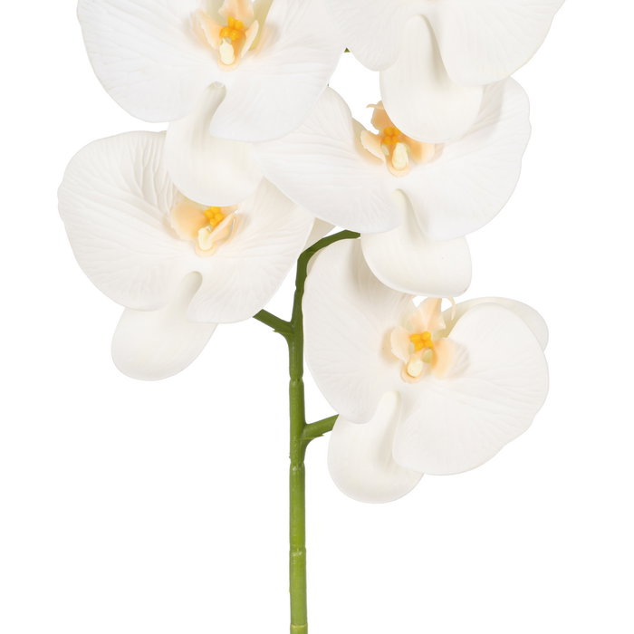 Flor Orquídea Blanco Goma Decoración 96 cm (Set de 6)