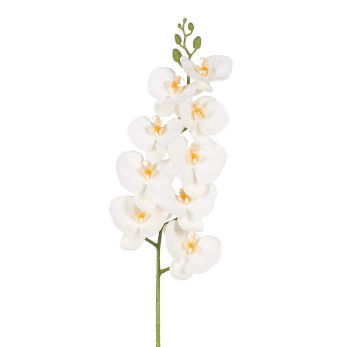 Flor Orquídea Blanco Goma Decoración 96 cm (Set de 6)