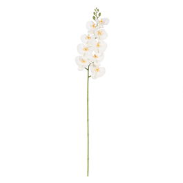 Flor Orquídea Blanco Goma Decoración 96 cm (Set de 6)