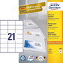 Avery Zweckform Etiquetas Adhesivas 70 x 41 mm Blanco, Pack A4 (3481) para Impresión y Organización