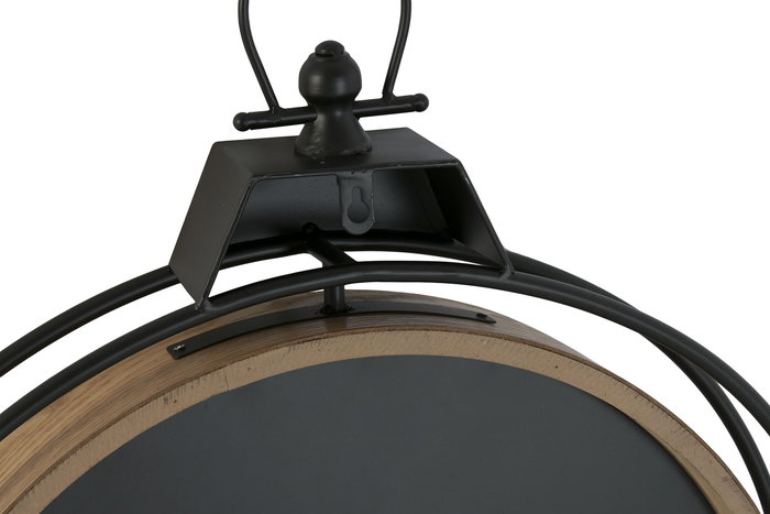 DKD Home Decor Reloj de Pared Loft Natural Negro Hierro Cristal 8 x 92 x 56 cm