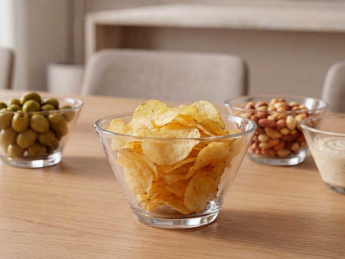 Vivalto Bol Cónico Aperitivo Transparente Vidrio 16 cm 800 ml (Set de 24)