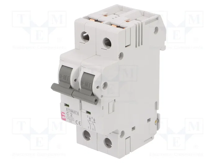 ETI POLAM Interruptor magnetotérmico ETIMAT 6 2P C2 2A 6kA ETI POLAM Interruptor magnetotérmico ETIMAT 6 2P C2 2A 6kA