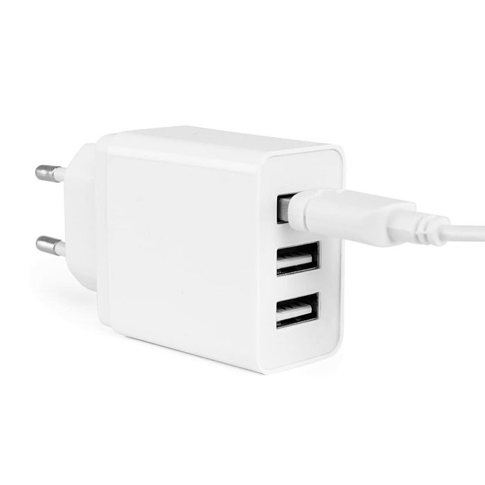 Orbegozo EN 1100 Cargador de Pared 3 Puertos USB 17W con Carga Simultánea Múltiple