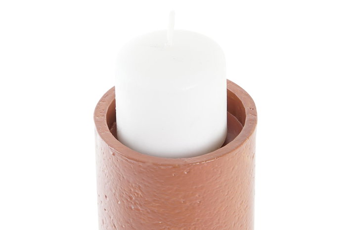 DKD Home Decor Portavelas Resina Terracota Negro 6 x 19.5 x 6 cm (4 Unidades)