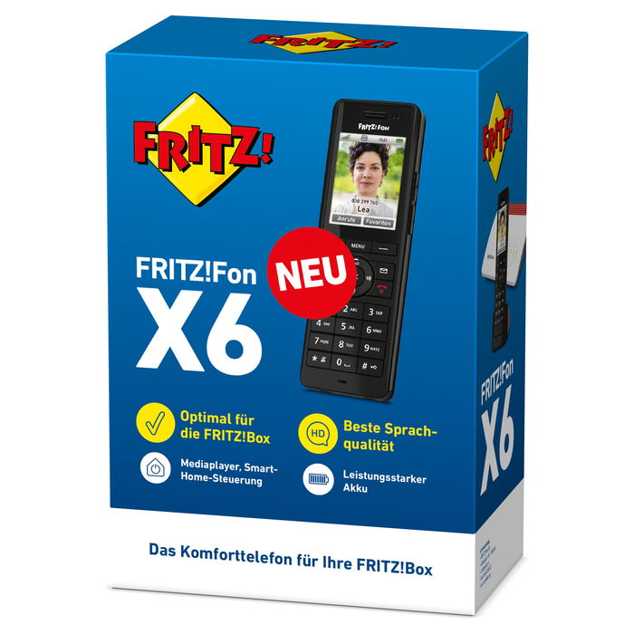 AVM FRITZ!Fon X6 Teléfono VoIP Inalámbrico DECT Negro para FRITZ!Box