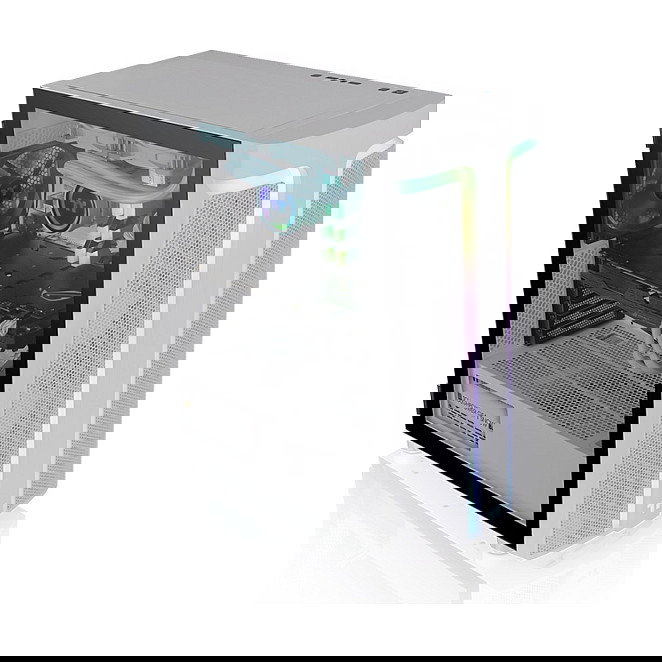 Thermaltake H590 TG ARGB Snow White Caja Midi Tower PC Blanco con Iluminación ARGB y Panel de Vidrio Templado