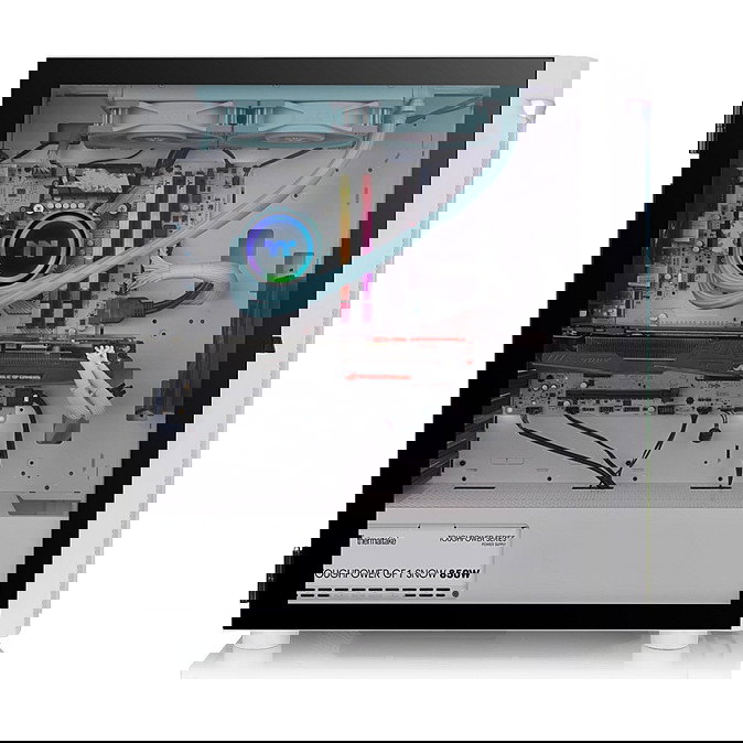 Thermaltake H590 TG ARGB Snow White Caja Midi Tower PC Blanco con Iluminación ARGB y Panel de Vidrio Templado