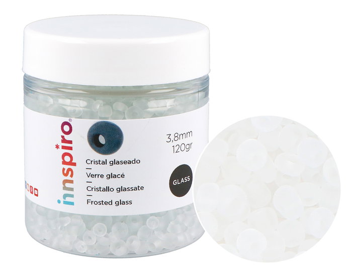 Innspiro Rocalla de Vidrio Redonda Glaseado Blanco 3,8mm 120g Innspiro Rocalla de Vidrio Redonda Glaseado Blanco 3,8mm 120g