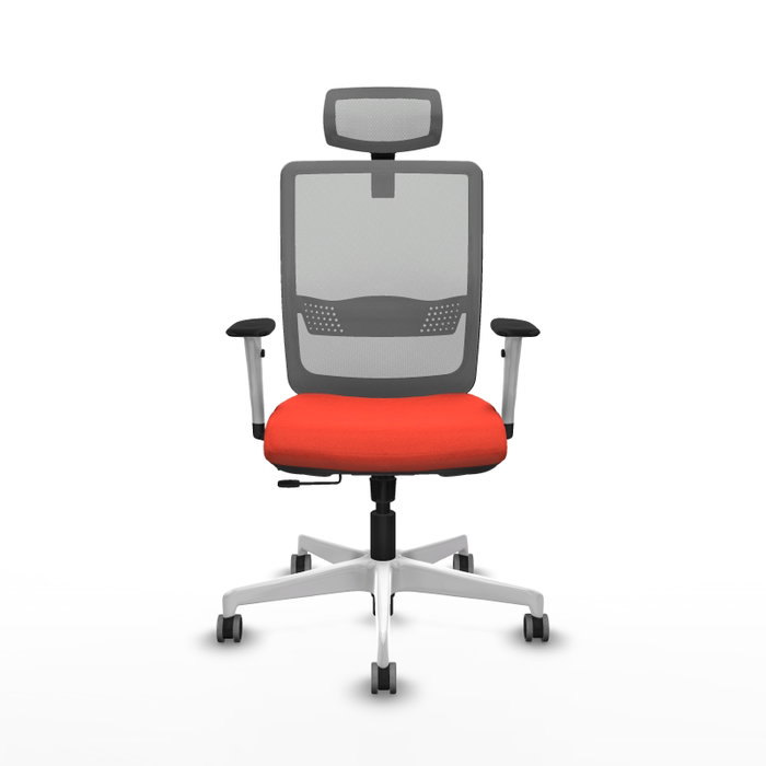 PIQUERAS Y CRESPO Silla de oficina Haches con mecanismo Sincro/Traslack, Naranja oscuro y Gris
