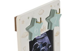 DKD Home Decor Marco de Fotos 10x10 Baby Beige Multicolor 15.5 x 3 x 17 cm