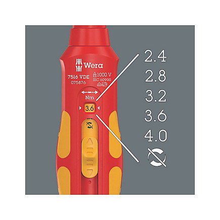 Wera 7516 VDE Kraftform Safe-Torque Speed 2,4-4,0 Nm