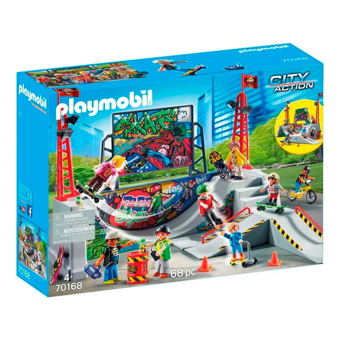 PLAYMOBIL Skate Park 70168 - Parque de Skate con Figuras y Accesorios para Niños +4 Años (Idiomas: EN, FR, DE, IT, PT, ES) PLAYMOBIL Skate Park 70168 - Parque de Skate con Figuras y Accesorios para Niños +4 Años (Idiomas: EN, FR, DE, IT, PT, ES)