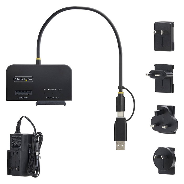 StarTech Adaptador USB-C/USB-A a NVMe M.2 y SATA 2.5/3.5in 10Gbps StarTech Adaptador USB-C/USB-A a NVMe M.2 y SATA 2.5/3.5in 10Gbps