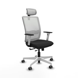 PIQUERAS Y CRESPO Silla de oficina Haches con mecanismo Sincro/Traslack Negro y Blanco