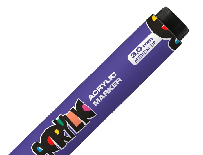 Liderpapel Rotulador Acrílico Base Agua Todo Tipo de Superficie Punta Redonda 3 mm Púrpura