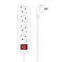 Aisens Regleta de 4 Tomas con Interruptor, Cable 1.4m, Blanco