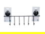 Berilo Percha Metal Negro Mate 6 Ganchos con Ventosa 39x16x4.9 cm (Set de 12)