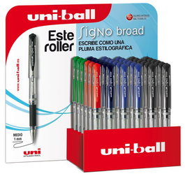 Uniball Rollerball Signo Broad Um-153-3D 1.0 mm Colores Surtidos Básicos Expositor 36 Ud