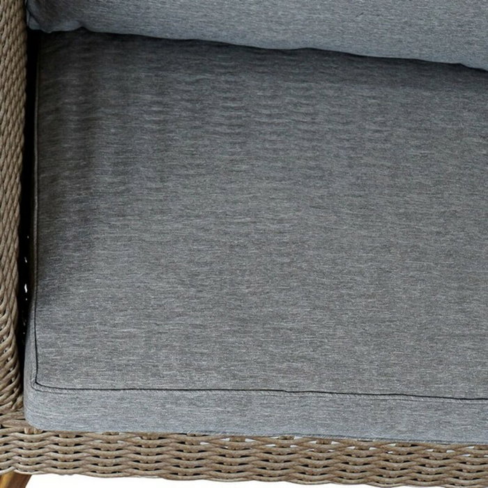 DKD Home Decor Set de 4 Sofá Terraza y Jardín Beige Gris Ratán Sintético, Madera, Acero, Cristal 137 x 66 x 73 cm DKD Home Decor Set de 4 Sofá Terraza y Jardín Beige Gris Ratán Sintético, Madera, Acero, Cristal 137 x 66 x 73 cm