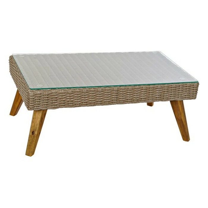 DKD Home Decor Set de 4 Sofá Terraza y Jardín Beige Gris Ratán Sintético, Madera, Acero, Cristal 137 x 66 x 73 cm DKD Home Decor Set de 4 Sofá Terraza y Jardín Beige Gris Ratán Sintético, Madera, Acero, Cristal 137 x 66 x 73 cm