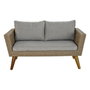 DKD Home Decor Set de 4 Sofá Terraza y Jardín Beige Gris Ratán Sintético, Madera, Acero, Cristal 137 x 66 x 73 cm