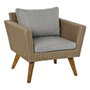 DKD Home Decor Set de 4 Sofá Terraza y Jardín Beige Gris Ratán Sintético, Madera, Acero, Cristal 137 x 66 x 73 cm
