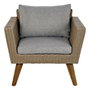 DKD Home Decor Set de 4 Sofá Terraza y Jardín Beige Gris Ratán Sintético, Madera, Acero, Cristal 137 x 66 x 73 cm