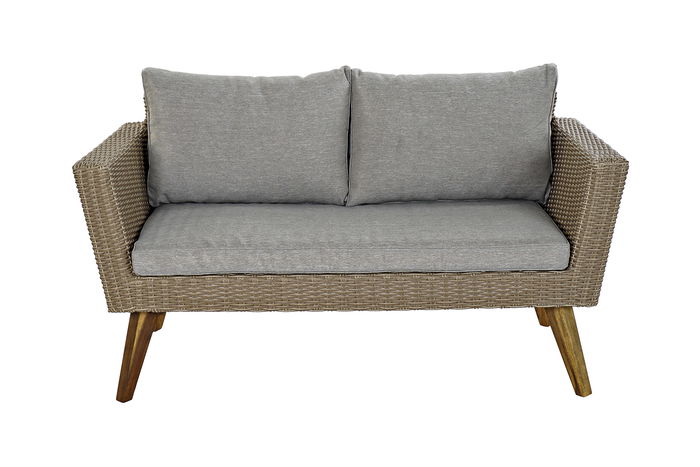 Conjunto de Mesa con 3 Sillones DKD Home Decor MB-166666 137 x 66 x 70,5 cm Cristal Madera ratán sintético Acero (4 pcs)