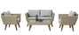 DKD Home Decor Conjunto de Sofá de 4 Piezas en Ratán Sintético Beige y Gris
