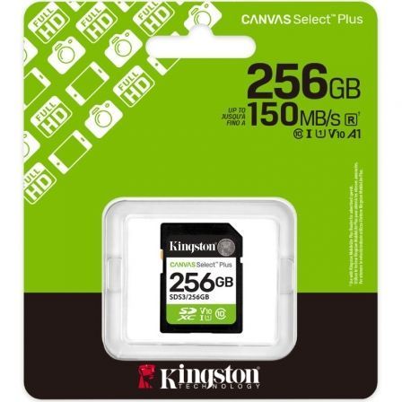 Kingston Tarjeta Memoria SDXC 256GB Canvas Select Plus Gen3 UHS-I U1 Clase 10