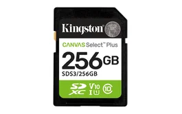 Kingston Technology 256 GB SDXC Canvas Select Plus Gen3 Tarjeta de Memoria Clase 10 UHS-I U1 V10 150 MB/s