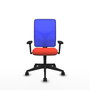 PIQUERAS Y CRESPO Silla de oficina Motilla con mecanismo Sincro, Azul y Naranja oscuro