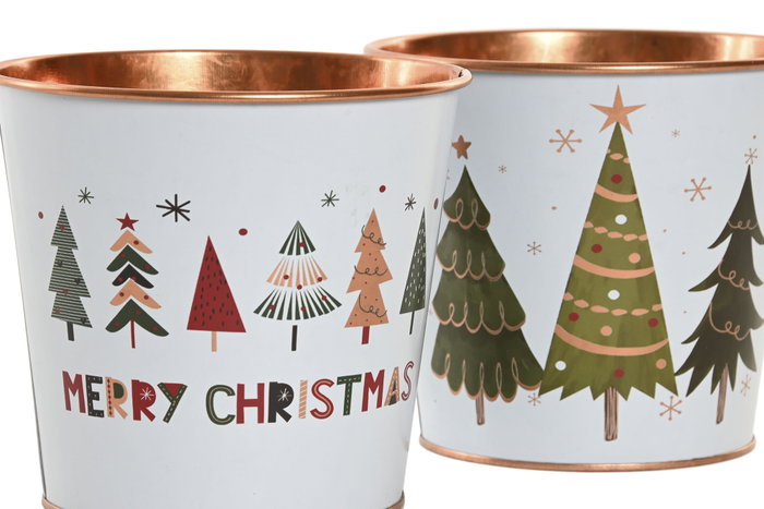 DKD Home Decor Caja Navidad Tradicional Multicolor Metal 13.5 x 12 x 13.5 cm (12 Unidades)