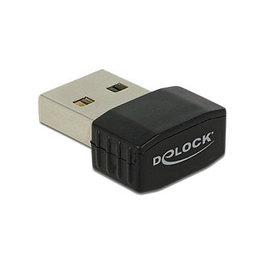 DeLock Adaptador WLAN USB 2.0 12461 Nano Stick Dual Band Wi-Fi 5 (802.11ac) hasta 433 Mbps, Negro