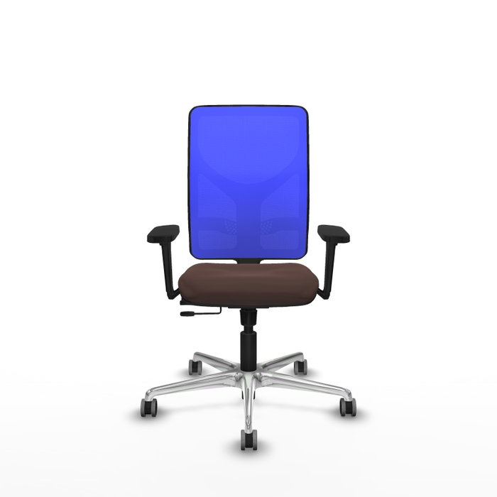 PIQUERAS Y CRESPO Silla de oficina Motilla Marrón oscuro y Azul
