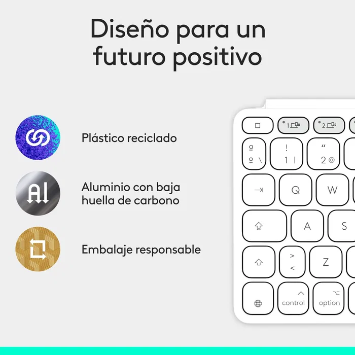 Logitech Keys-To-Go 2 Teclado Bluetooth Español Gris, Blanco Logitech Keys-To-Go 2 Teclado Bluetooth Español Gris, Blanco