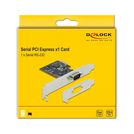 DeLOCK Tarjeta PCI Express x1 a Serie RS-232 (PCIe, 1 Puerto, Full Duplex, Soporta Windows 10/8.1)