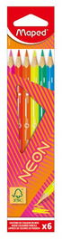 Lapices De Colores Maped Neon Estuche De 6