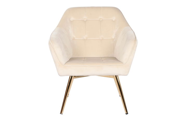 DKD Home Decor Butaca Crema Dorado Velvet 74 x 90 x 74 cm