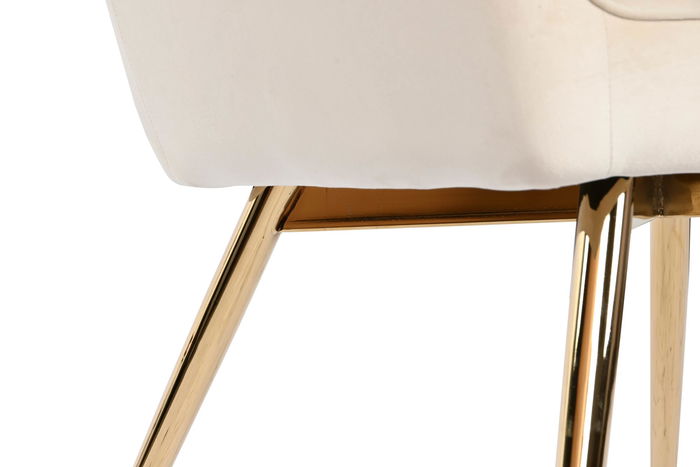 DKD Home Decor Butaca Crema Dorado Velvet 74 x 90 x 74 cm