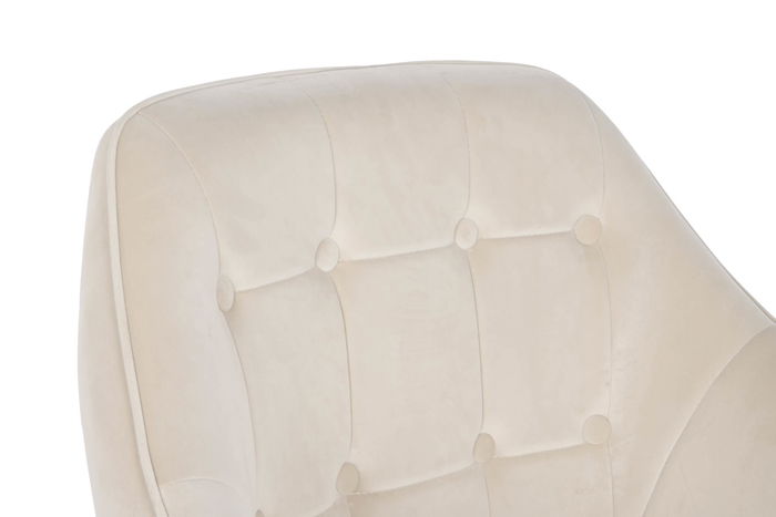 DKD Home Decor Butaca Crema Dorado Velvet 74 x 90 x 74 cm