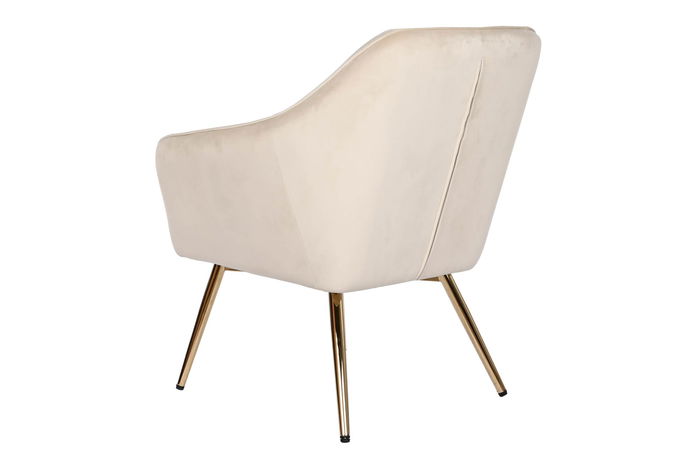 DKD Home Decor Butaca Crema Dorado Velvet 74 x 90 x 74 cm
