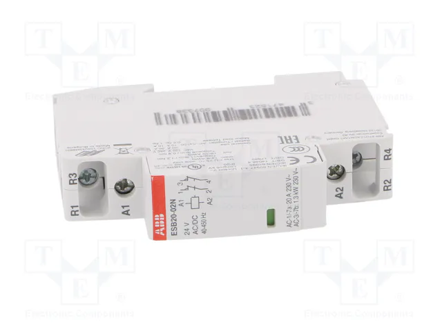 ABB ESB Contactor 2-polar de instalación 20A 24VAC/24VDC NC x2