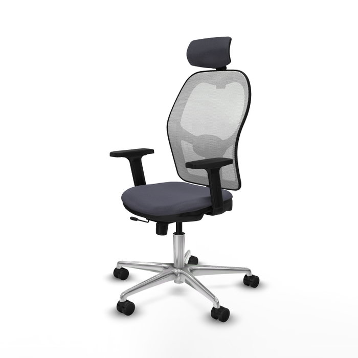 PIQUERAS Y CRESPO Silla de oficina Jorquera con mecanismo Sincro/Traslack Gris oscuro y Blanco PIQUERAS Y CRESPO Silla de oficina Jorquera con mecanismo Sincro/Traslack Gris oscuro y Blanco