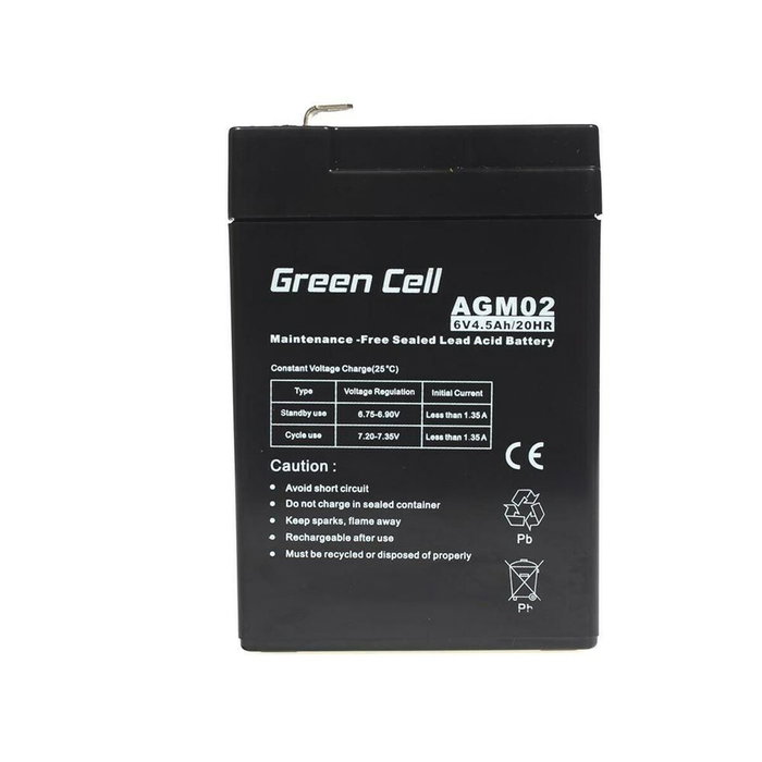 Green Cell AGM02 Batería de reemplazo 6V/4,5Ah