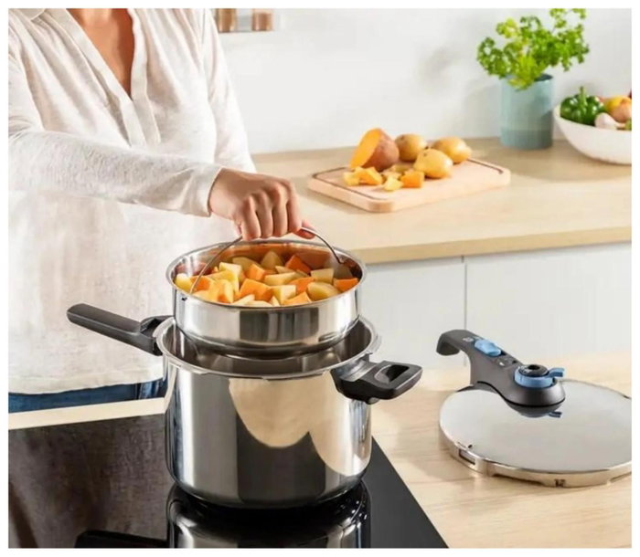 Tefal Secure Trendy P2580701 Olla de 6 l, Plata