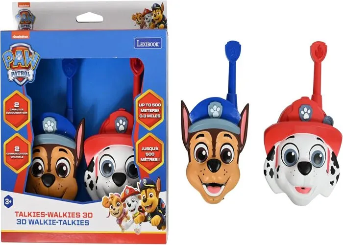 LEXIBOOK Walkie Talkies 3D Patrulla Canina Paw Patrol
