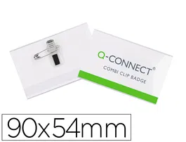 Q-connect Identificador con pinza e imperdible KF01567 54x90 mm